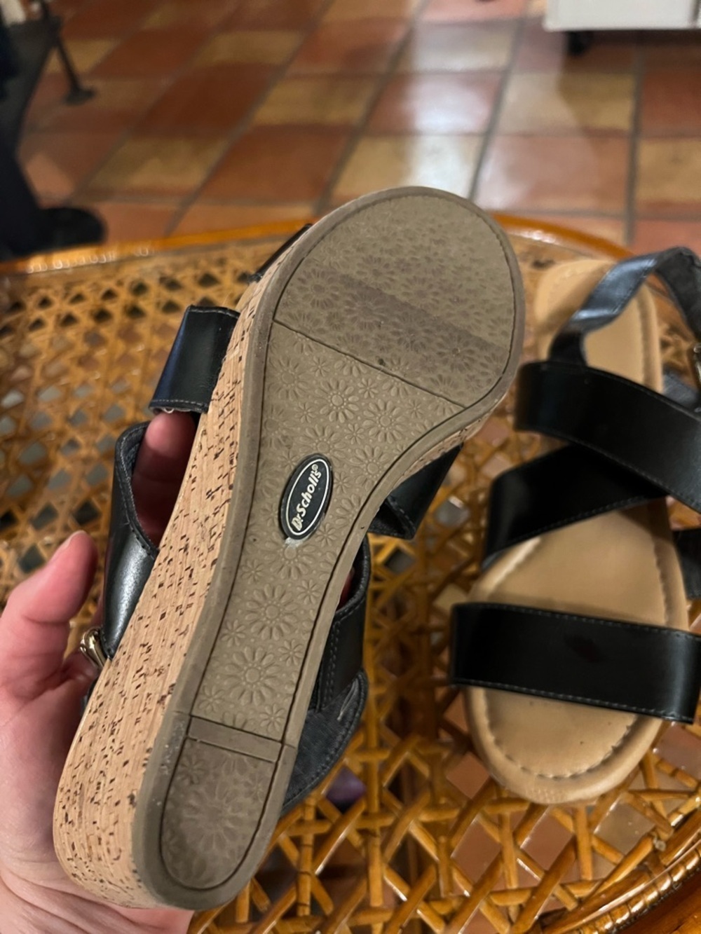 Dr. Scholl’s Black Strappy Slingback Comfort Sandals - Picture 4 of 6